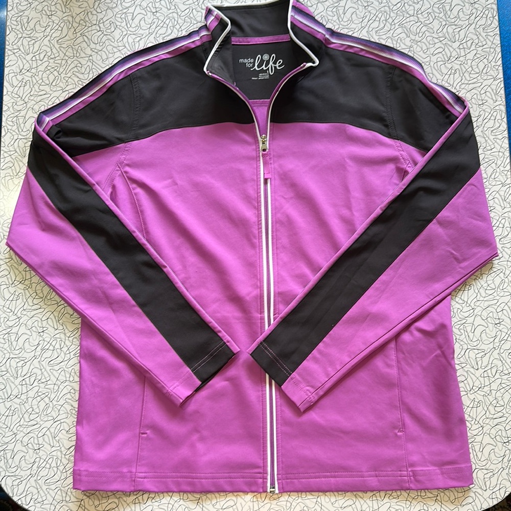 Made for Life full zip jacket. Purple. Size Large.